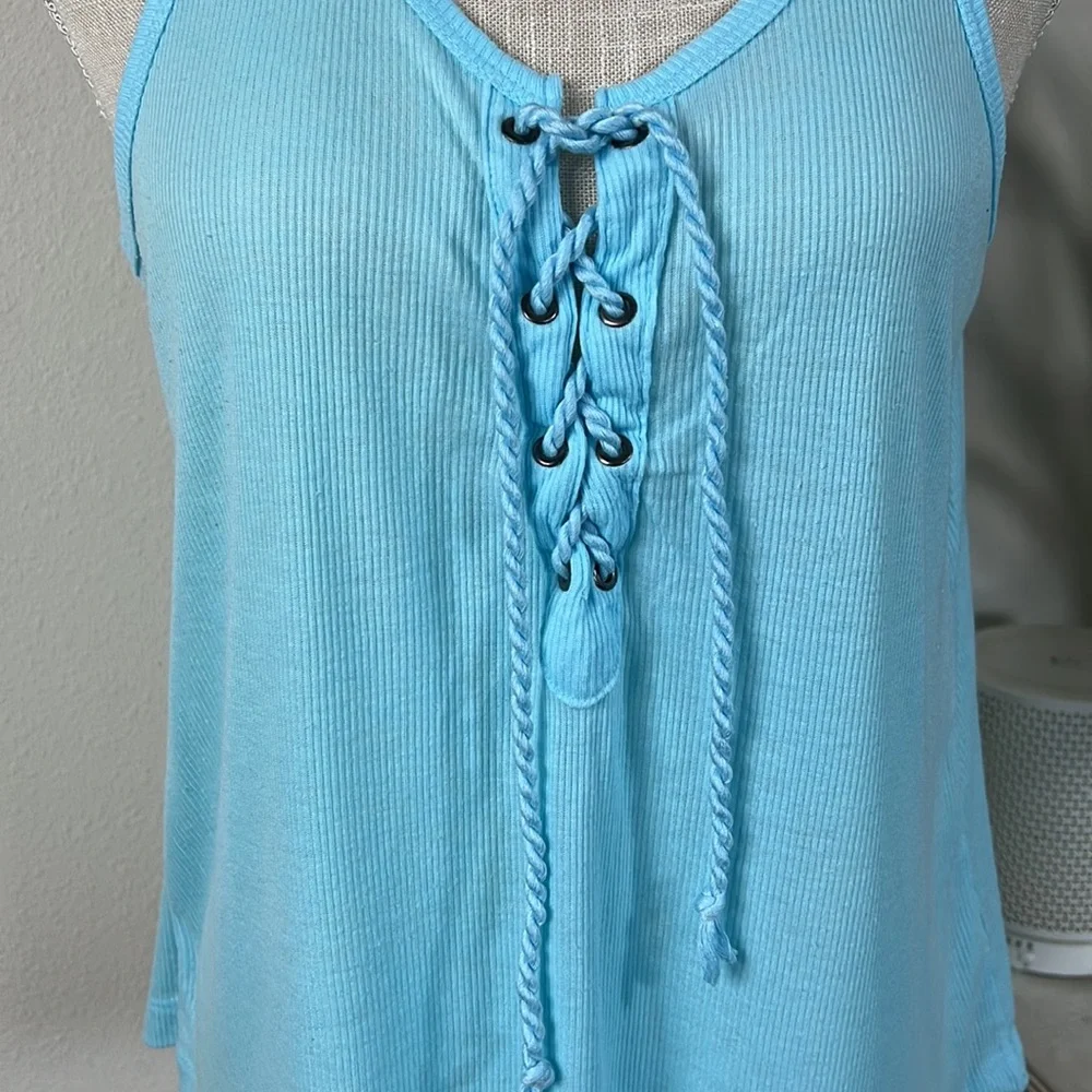 Ocean Drive M Blue Ribbed Tank - Picture 3 of 13